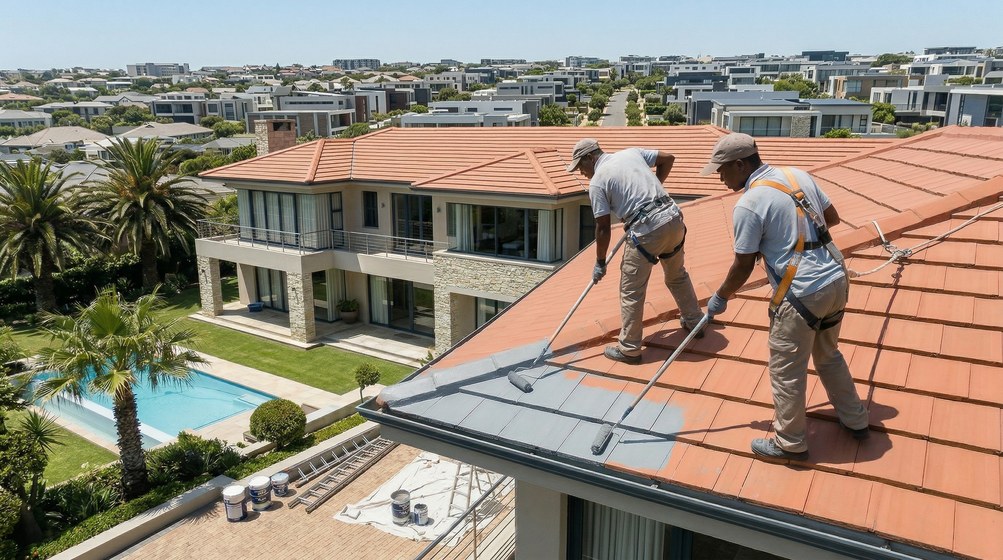 Painting a Kalk Bay cottage exterior and iron roof